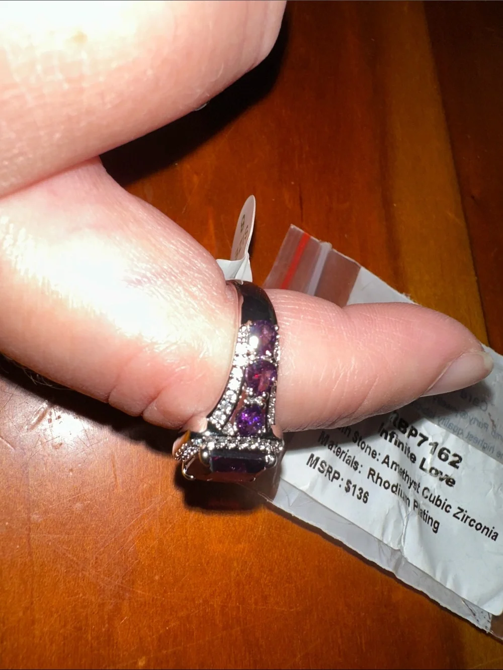 Infinite Love Amethyst Cubic Zirconia Ring - Purple